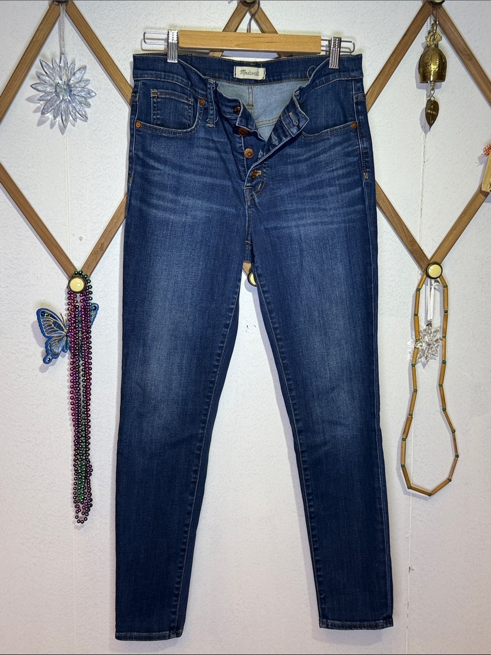 Madewell Dark Blue Skinny Button-Fly Jeans